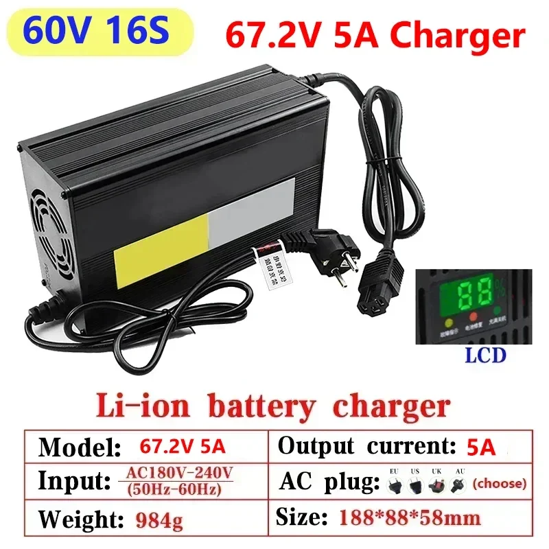 LEDディスプレイ付きリチウム電池充電器,電動自転車用充電器 - 84V 20A Smart Charger のレビューと価格